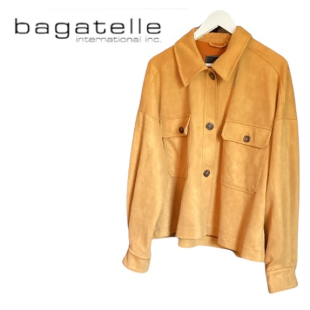XL Bagatelle Faux Suede Oversized Boxy Button Down Jacket